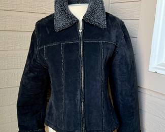 Lot #172 - Twenty X Women's Black Genuine Leather Suede with Sherpa Outerwear Jacket, Size Large