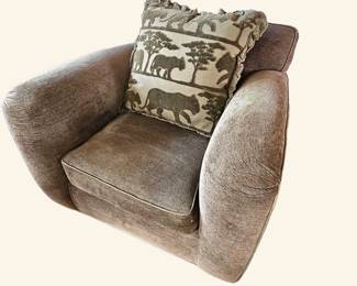 Lot #11 - R. Jones Dallas Custom Chenille Club Chair - Light Brown