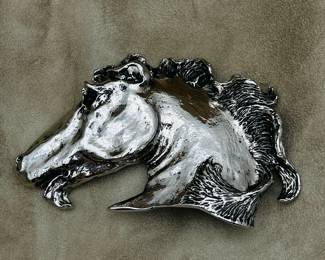Handcrafted Horse Head Sculptured Belt Buckle