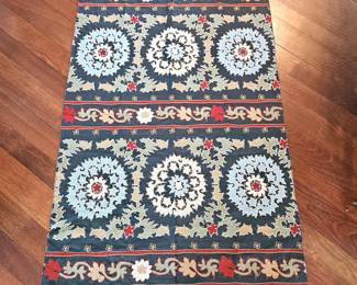 Nina Campbell “Maracanda” Upholstery Fabric Panel – 58" x 36" Embroidered Floral