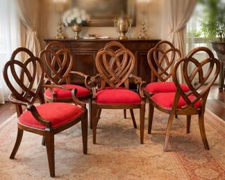 Lot #37 - "Heart & Diamond" Walnut Chairs From New Classics in the Design Center! Designed by the Homeowner Herself!