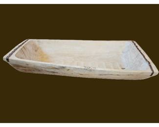 Large Hand-Carved Hollow Log Wooden Dough Bowl / Table Runner Centerpiece – 38"