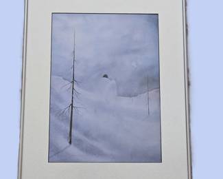  -Signed Lawrence Edwards Lithograph Winter Landscape Framed Print