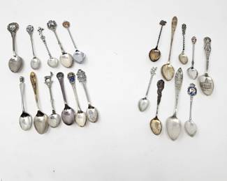 Vintage Souvenir Spoon Collection Lot – Boston, Lake Wales, Lucerne, Cape Point, Brugge & More (20+)