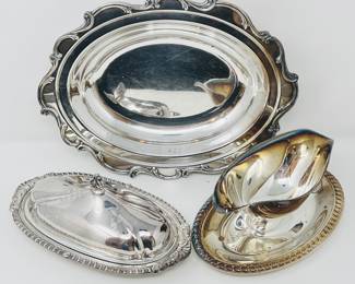 KP Lot #31 -Elegant Vintage Silver Plated Serving Set 