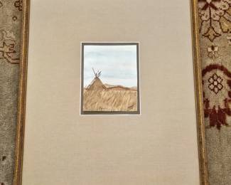 Signed Limited Edition Watercolor “Plains” by A. Arvidson 6/75 Framed