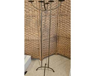 57" Wrought Iron Candelabra Floor Candle Holder w 6 Shades
