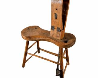 -Antique Primitive Wooden Saddle Stand 42" Tall Rustic Western Tack Display