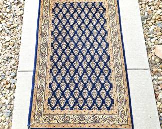 -Blue & Rust Persian-Style Area Rug – 35" x 59" Traditional Pattern