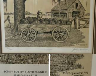 Signed Floyd Sonnier print.