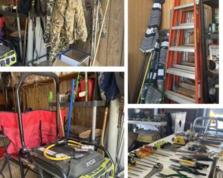 Hunting, ladders, tools, & a generator.
