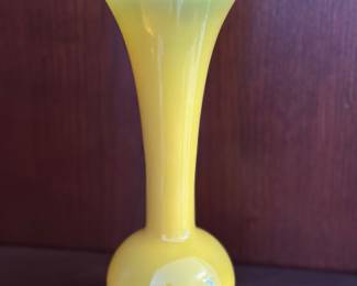 Vibrant yellow glass vase