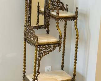 Antique Victorian era-etagere tiered display stand 
