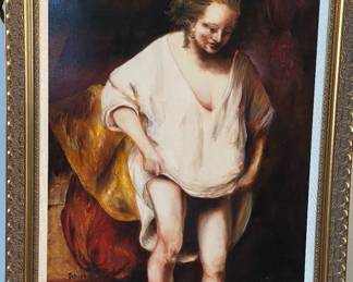 Framed art reproduction " A Woman Bathing in a Stream"