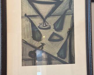 1966 Bernard Buffet 'Still Life of Fruit', modernism , lithograph 