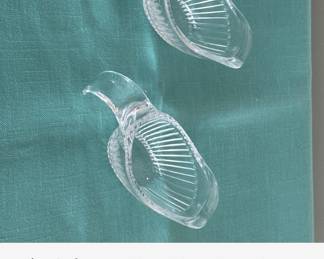 Pair of Clear Glass Gravy/Sauce Boats