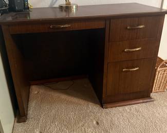 Mid-Century Modern Executive Desk with Four Drawers
