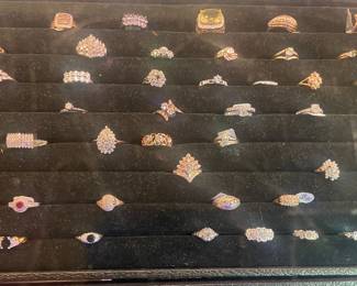 Gold Rings w / Diamonds, Precious and Semi  Precious Stones