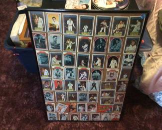 Elvis trading cards very good in frame