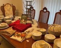 Beautiful China w/ French Wine Bottle Rack - Homer Laughlin Maple Leaf and Noritake Norma - Ready for the Bridal Season