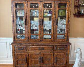 Gorgeous Solid Wood China Cabinet | Dimensions 64" wide, 18" deep, 83" high