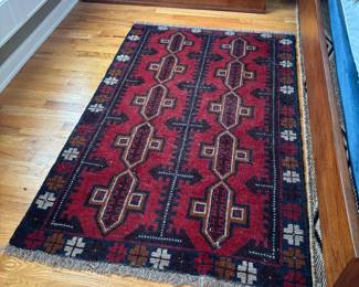 Vintage Hand Knotted Afghan Rug