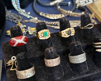 Gold Rings on top row