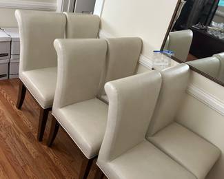 Six leather dining chairs in great condition.