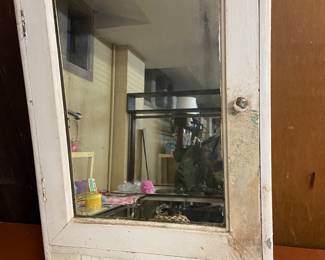 Vintage cabinet, beveled mirror