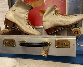 Vintage roller skates with case