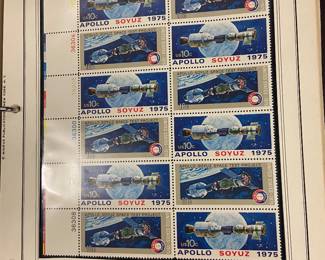 Stamp blocks in album