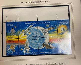 Stamp books in album