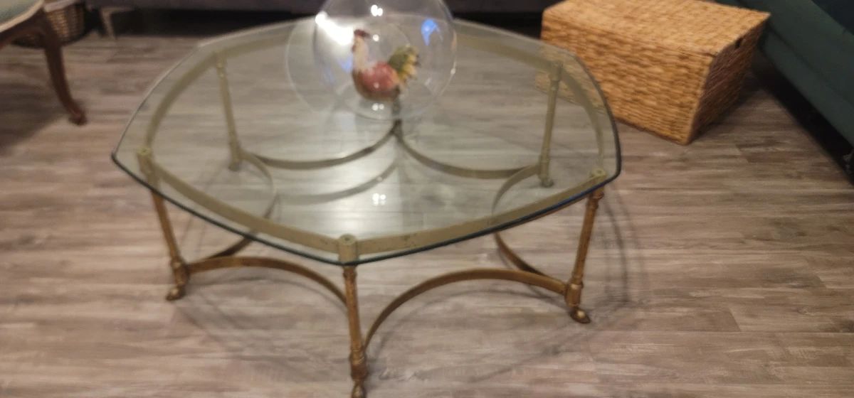 Vintage brass & Glass coffee table