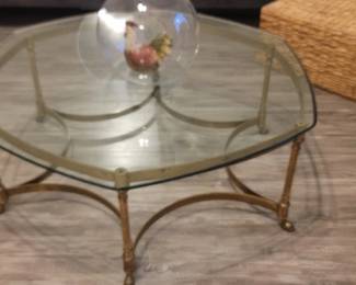 Vintage brass & Glass coffee table