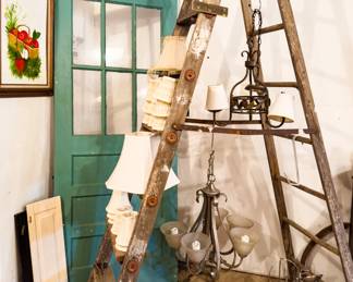 Lamp Shades and Vintage Door