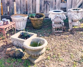 Cement Planters and Statues 