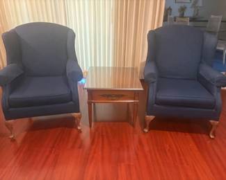 blue wingback chairs