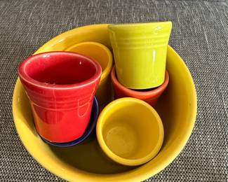 Fiesta Ware Flower Pot Set with Serving Bowl