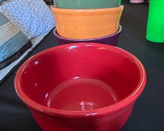Fiesta Ware Mixing Bowls Set  Scarlet, Orange, Purple, Green