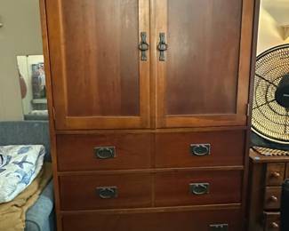 Stickley Style Solid Oak Arts and Crafts Armoire