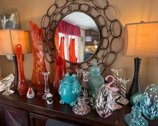 Assorted Decorative Glass Vases and Figurines