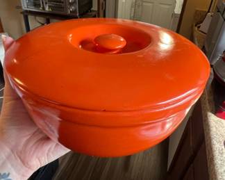 Orange Enamel Cast Iron Dutch Oven by Piral fourth image