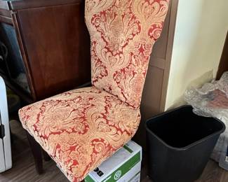 Upholstered Dining Chair with Damask Fabric second image