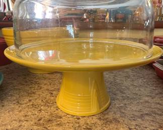 FiestaWare Yellow Cake Stand with Dome