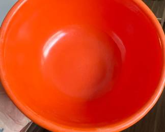 Orange Enamel Cast Iron Dutch Oven by Piral second image