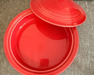 Fiesta Ware Red Oval Casserole Dish with Lid second image