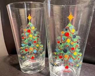 Fiesta Christmas Tree Tumbler Glasses Set of 
