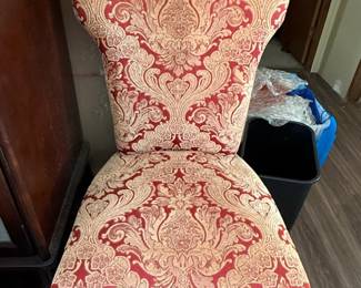 Upholstered Dining Chair with Damask Fabric