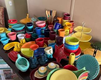 Homer Laughlin Fiesta Ware Collection  Including Figurines and Serving Pieces