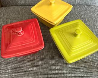 Fiesta Ware Individual Casserole Dishes with Lids